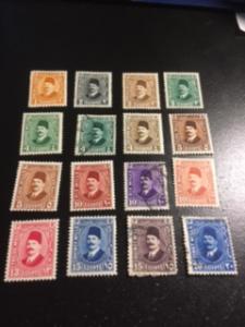 Egypt sc 128-135,136,136a,137-141 MHR+UHR inclu 135b color var