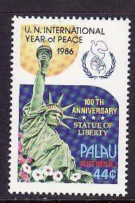 Palau-Sc#C17-unused NH set-Statue of Liberty-1986-