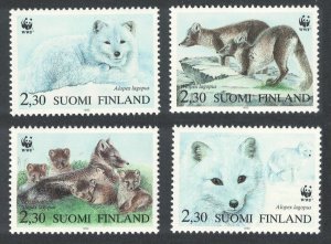 Finland WWF Arctic Fox 4v 1993 MNH SC#907 a-d SG#1310-1313 MI#1202-1205