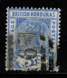 BRITISH HONDURAS SG54 1895 5c ULTRAMARINE USED