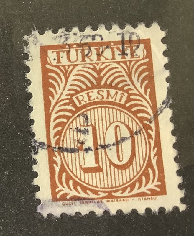 Turkey  1957 Scott  o44 used - Numeral