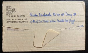 1947 Egypt German POW Prisoner Of War British MEF Camp Letter Cover To  Berlin