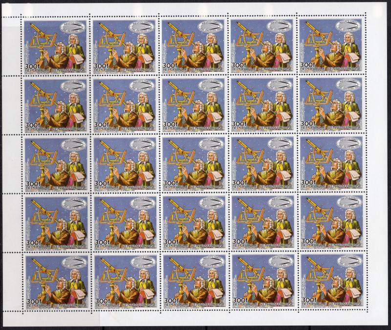 Central African Republic 1985 Sc#779/784 HALLEY'S COMET 6 Mini-Sheetlet ...