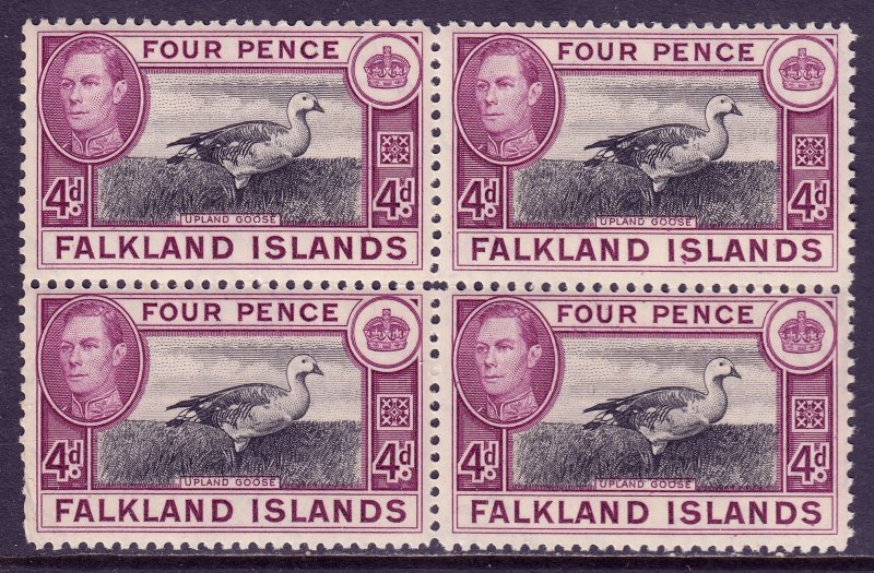 Falkland Islands - Scott #88 - Block/4 - MNH - Gum toning - SCV $16