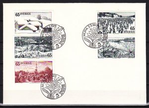 Sweden, Scott cat. 994-998. Tourist issue. Skiing & Dance. First day Cover. ^