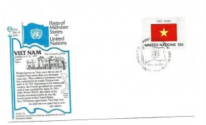 United Nations #328 15c Flag Series 1980, Viet Nam, Aristocrat Cachets FDC