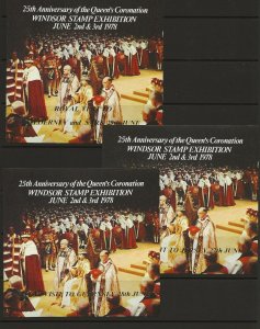 GB 1978 Windsor stamp exhibition 3 sheets overprinted visit to chanel is MNH