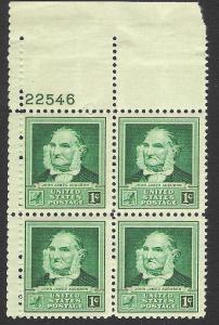 US Cat #874, Plate Block, MNH*