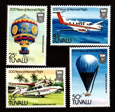 Tuvalu 208-211 Mint NH MNH 200 Years Manned Flight!