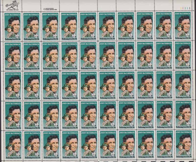 US #2090   Jiohn McCormack   Full sheet of 50  MNH