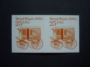  #2136a 25c Bread Wagon EFO Imperforated Pair MNH OG VF Includes New Mount 