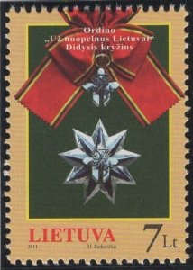 Lithuania 2011 MNH Sc 957 7 l Grand Cross of the Order for Merits to Lithuania