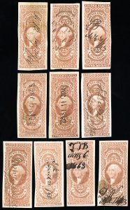 US Stamps # R46a Revenue Used VF/XF Lot Of 10 Fresh