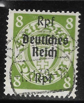 Danzig - Scott #246 - 8Rpf - Yellow Green  - F- VF - Used