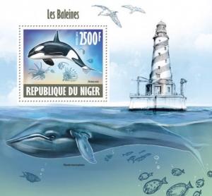 Whales Wale Marine Fauna Animals Niger MNH stamp set