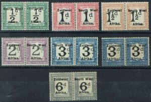 SOUTH WEST AFRICA 1923 POSTAGE DUE SET SETTING VI PAIRS  + 3D DLR PRINTING 