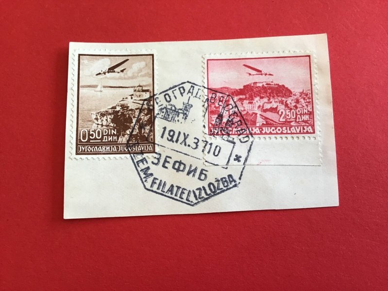 Yugoslavia Airmail Stamps 1937 on Piece Philatelic Cancel  Stamps  R43654