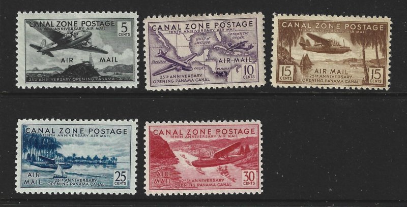 CANAL ZONE #C15- C19 Mint Short Set Airmail  2019 SCV = $47.25