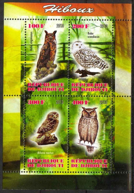 Djibouti 2013 Birds (3) Owls MNH Cinderella !