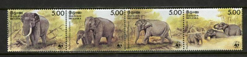 Sri Lanka Stamps # 803 XF OG NH Strip Of 4 WWF