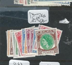 MALAYA PENANG  (PP0710B) QEII SET TO $5.00  SG 28-43  MOG