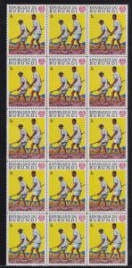 Burundi # 284-287, ILO, NH. Wholesale lot of 15 sets, 15% Cat.