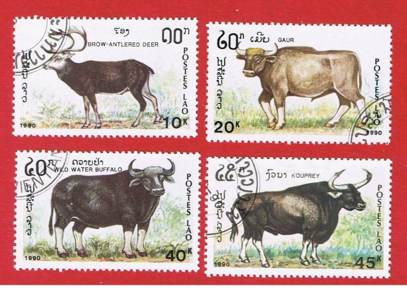 Laos #1015a-1015d  VF used  Animals  short set   Free S/H