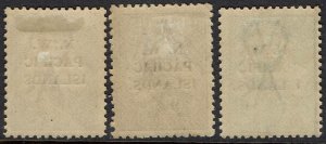 NWPI NEW GUINEA 1918 KANGAROO 6D 9D AND 1/- 3RD WMK