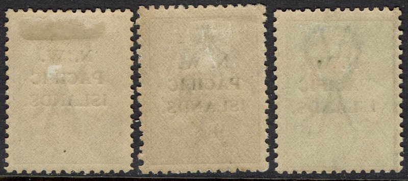 NWPI NEW GUINEA 1918 KANGAROO 6D 9D AND 1/- 3RD WMK