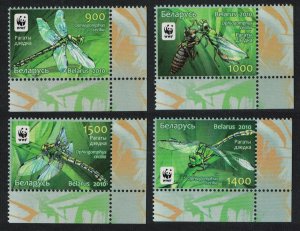 Belarus WWF Dragonfly Green Snaketail 4v Corners 2010 MNH SC#737-740