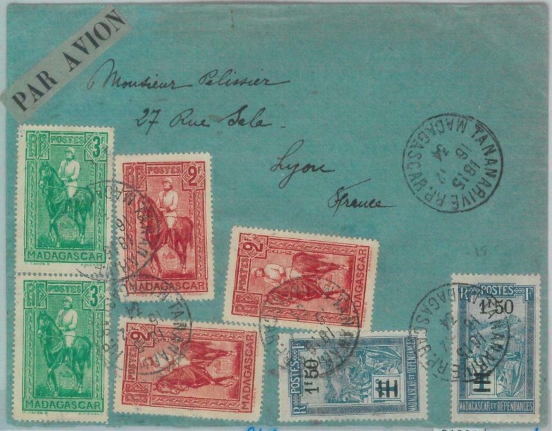 81000 -  MADAGASCAR  - POSTAL HISTORY - AIRMAIL COVER to FRANCE  1934