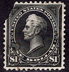 US Stamp #276 Type I $1 Perry USED with Faults SCV $95