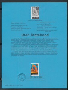 USPS 1996 SOUVENIR PAGE 32c UTAH STATEHOOD