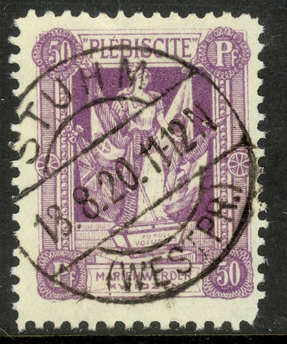 MARIENWERDER 1920 50pf PLEBISCITE Issue Sc 47 VFU