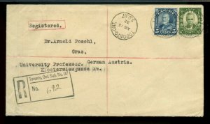 5c UPU surface rate AUSTRIA registered 1932 Arch issue cover Canada