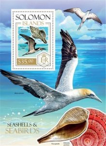 Solomon Islands MNH S/S Seabirds & Seashells 2013
