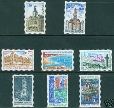 FRANCE Scott 1169, 1185-91 Yvert 1499-1506 MNH**