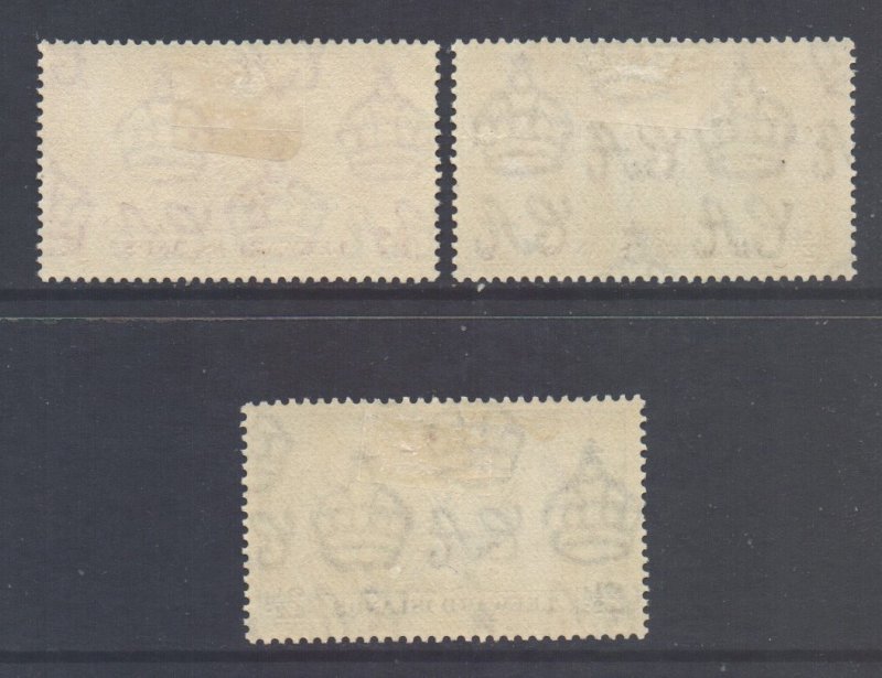 Leeward Is Scott 100/102 - SG92/94, 1937 Coronation Set MH*