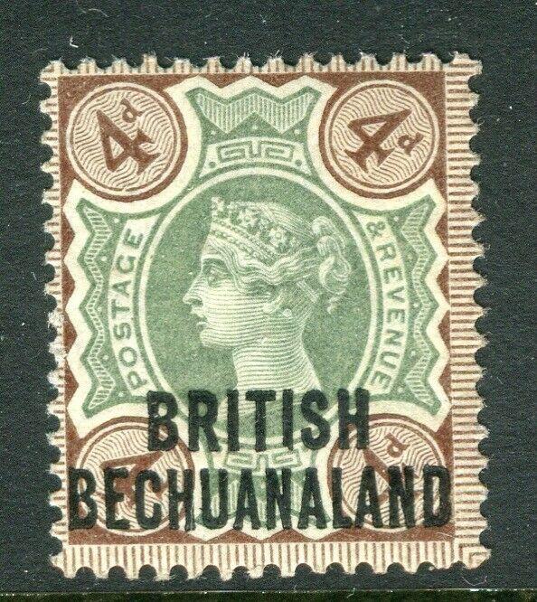 BECHUANALAND; 1891 early QV Optd. issue Mint hinged 4d. value