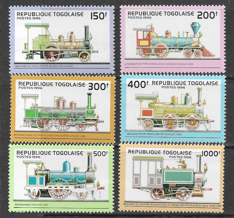 Togo 1778-83 MNH Train set cpl.  no S/S, vf.   2022 CV $12.00