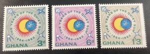 Ghana #186-88 Mint 1964 Quiet Sun Year