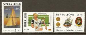 Sierra Leone #964-6 NH Philatelic Exhib. Ovpt's