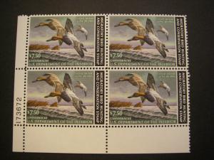 RW49, $7.50 Canvasbacks, PB4 #173672 LL, 1982 Duck Stamp, MNH BEAUTY