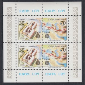 Turkey Sc 2223a MNH. 1982 EUROPA-CEPT Souvenir Sheet of 4, VF