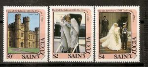 St.Lucia  501-2 MNH 1982 Princess Diana Issue