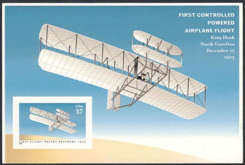 US #3783 TOP SINGLE FROM SHEET,  VF mint never hinged,  Wright Brothers,  RARE!