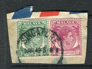 STRAITS SETTLEMENTS; 1940s early GVI issue fine used POSTMARK PIECE