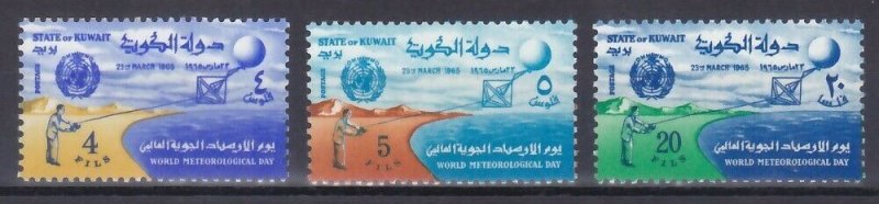 Kuwait 272-74 MNH 1965 5th World Meteorological Day Weather Balloon Set