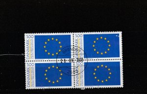 Denmark  Scott#  870  Used Block of 4 (1989 European Parliament)