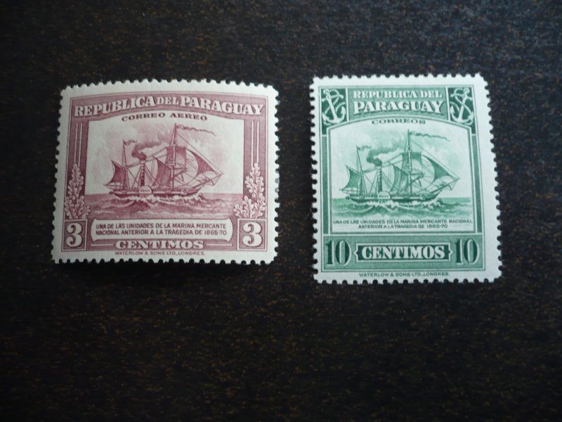 Stamps - Paraguay - Scott# 410, C136 - Mint Hinged Part Set of 2 Stamps